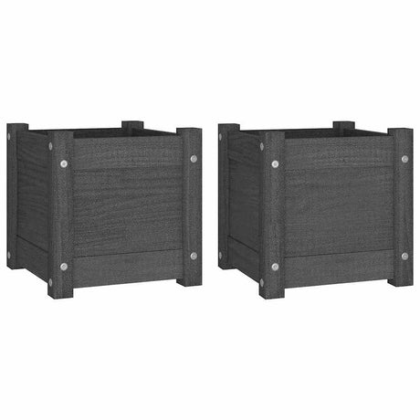 Vidaxl Planters 2 szt. 31x31x31 cm stałą sosnową szarość