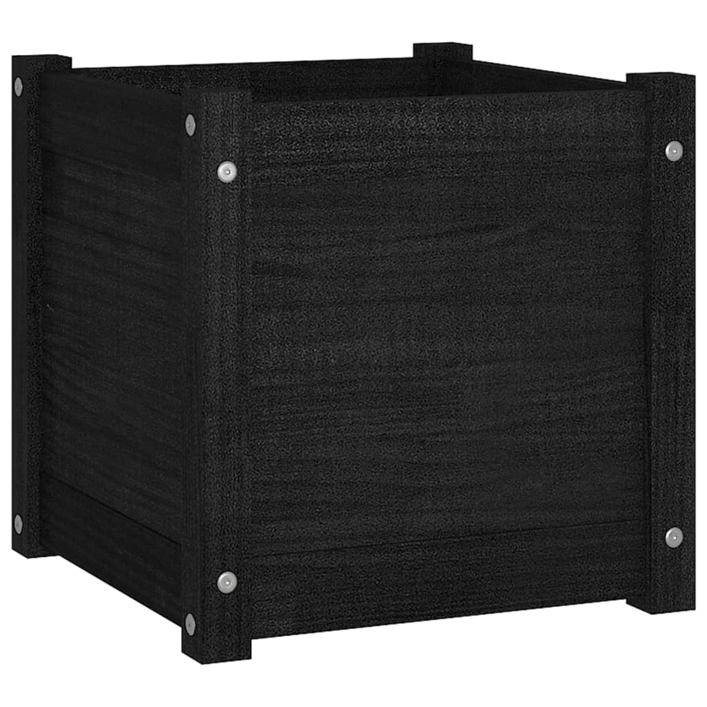 Vidaxl Planning Box 40x40x40 cm stałej sosny czarny