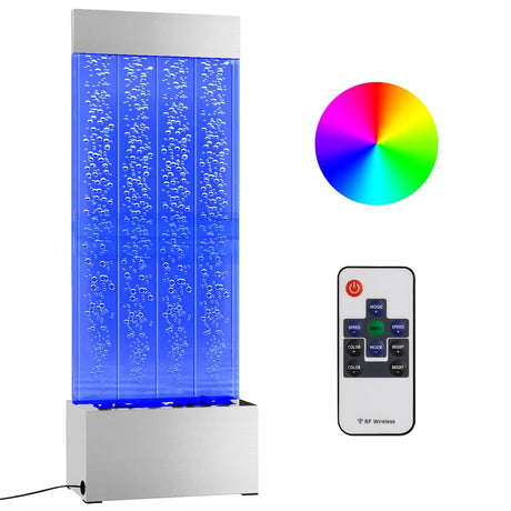Kolumna bąbelkowa Vidaxl z diodami LED RGB 110 cm stali nierdzewnej i akryl
