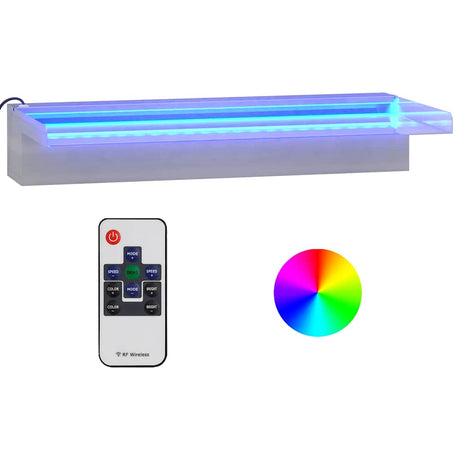 Wodospad Vidaxl z przewróconymi z diodami LED RGB 45 cm stali nierdzewnej
