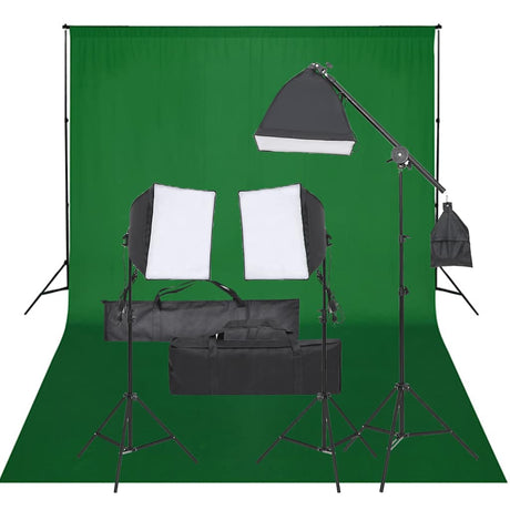 Vidaxl Photo Studio zestaw z zestawem oświetleniowym i tłem