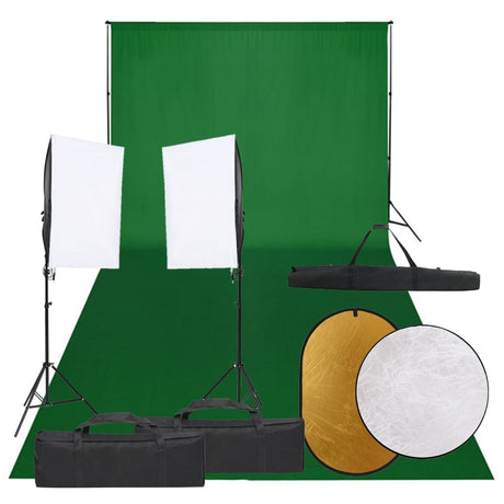 Vidaxl Photo Studio zestaw z zestawem oświetleniowym, tłem i reflektorem