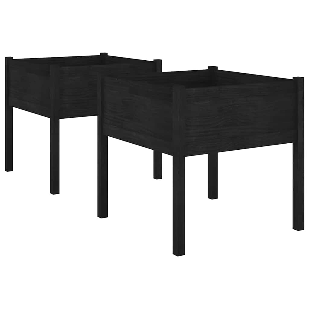 Vidaxl Sadza 2 ST 70x70x70 cm stała sosna czarna