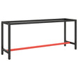 Vidaxl werkbankframe 190x50x79 cm metaal matzwart en matrood