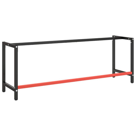 Vidaxl werkbankframe 220x57x79 cm metaal matzwart en matrood