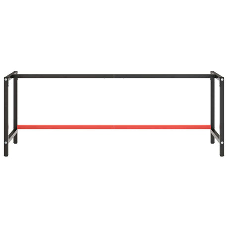 Vidaxl werkbankframe 220x57x79 cm metaal matzwart en matrood