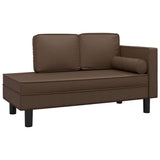 Vidaxl chaise longue met kussens en bolster kunstleer bruin