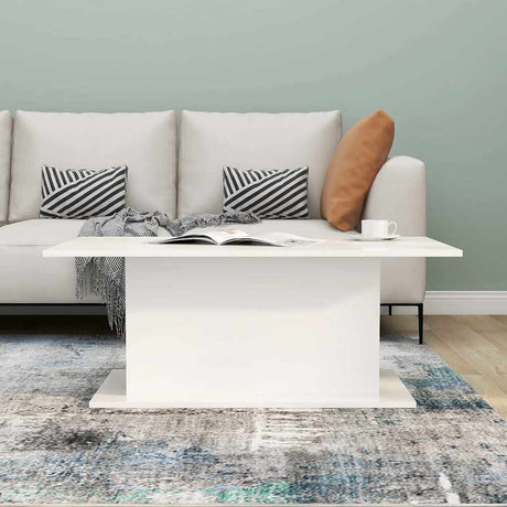 Vidaxl salontafel 102x55,5x40 cm bewerkt hout hoogglans wit
