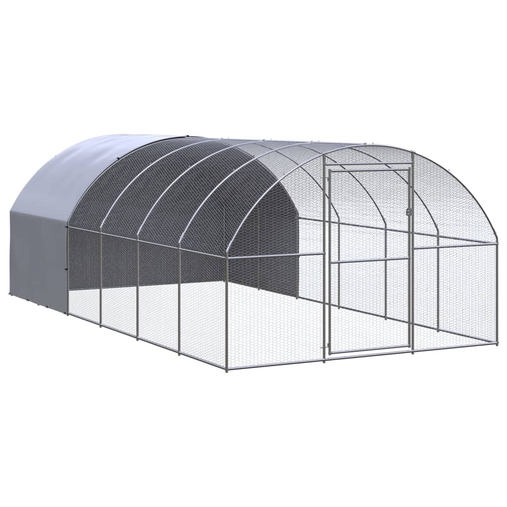 Vidaxl Chicken Run 3x6x2 M ocynkowana stal