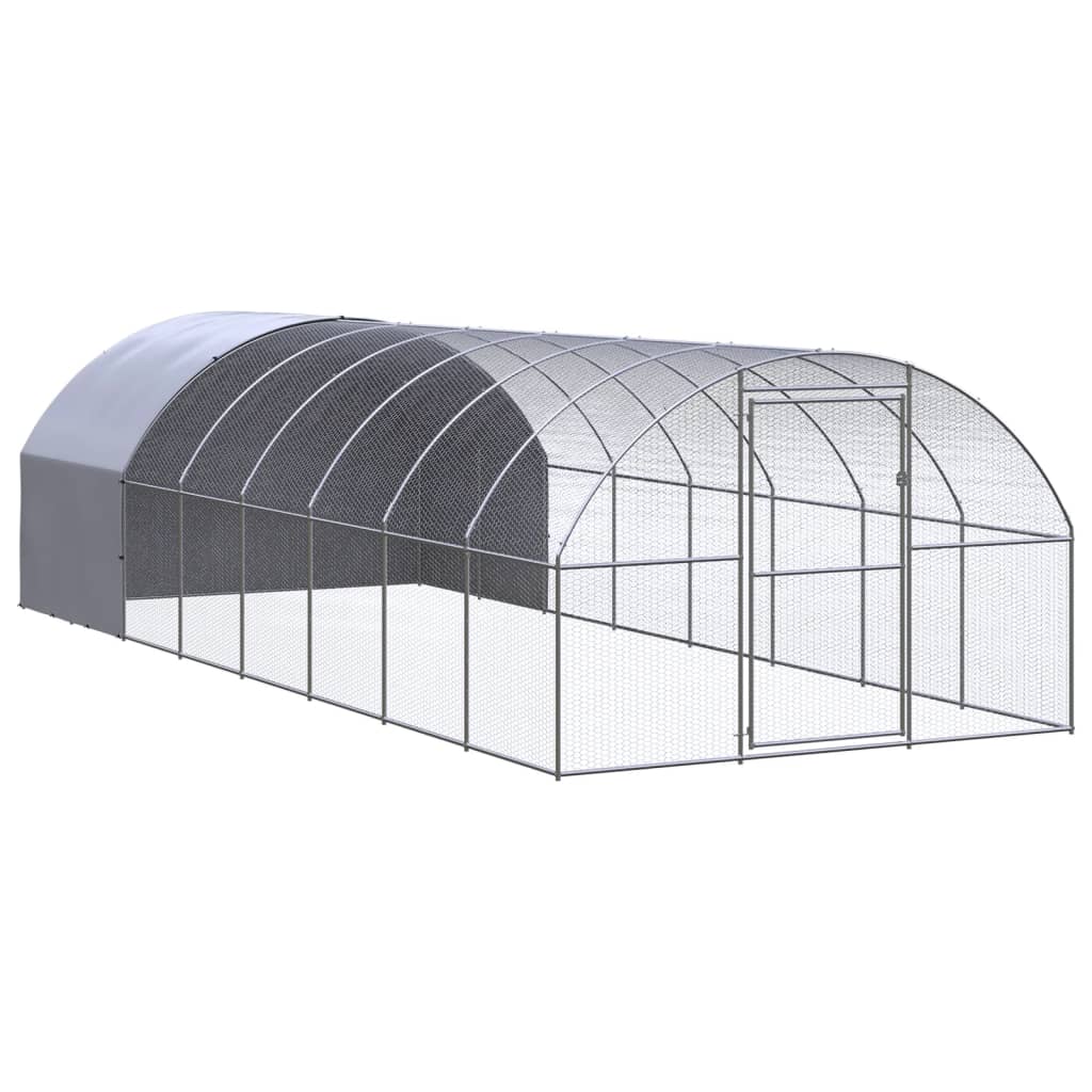 Vidaxl Chicken Run 3x8x2 M ocynkowana stal