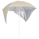 Vidaxl Strandparasol ze ścianami bocznymi 215 cm -piaskowymi