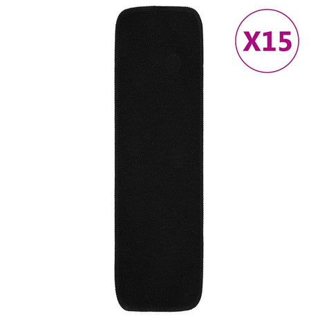 Vidaxl Schody Maty 15 St Anty-Slip Prostokątne 75x20 cm Czarne