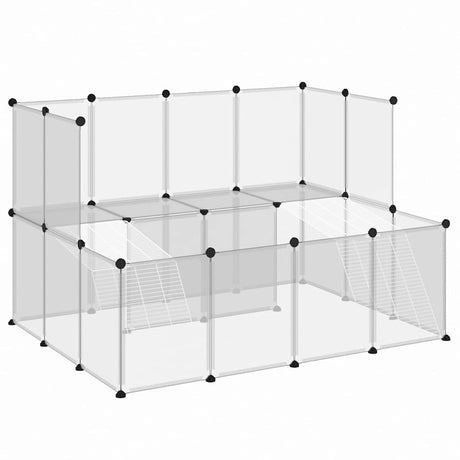 Vidaxl Animal Loft Small 143x107x93 cm Polipropen i stalowy przezroczysty