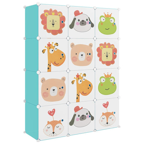 Vidaxl Children's Storage Meble z 12 komorami polipropen zielony