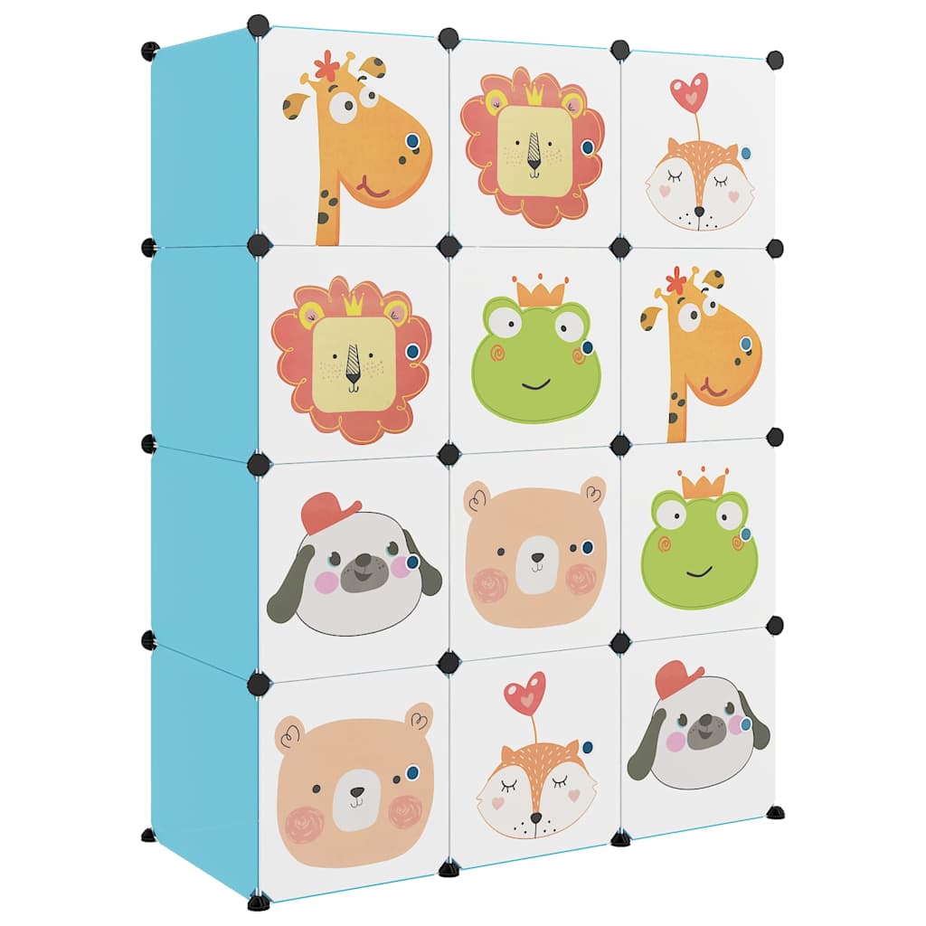Vidaxl Children's Storage Meble z 12 komorami Polipropen Blue
