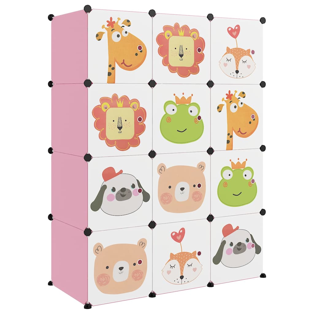 Vidaxl Children's Storage Meble z 12 komorami Polypropen Pink
