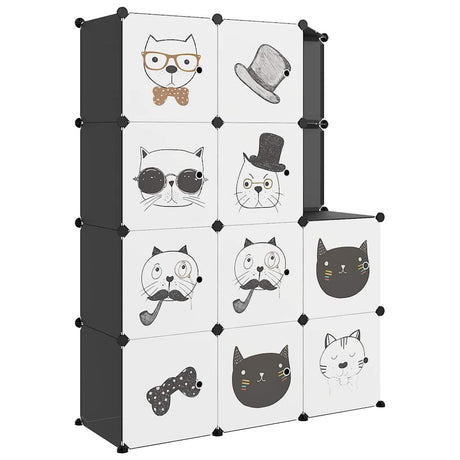Vidaxl Children's Storage Meble z 10 przedziałami polipropen czarny
