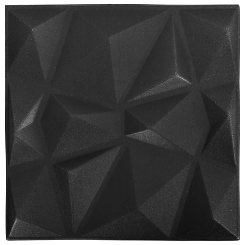 Vidaxl 48 ST Panele ścienne 3D 12 m² 50x50 cm diamentowy czarny