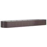 Vidaxl Planning Box 584x140x68 cm stalowy brązowy proszek