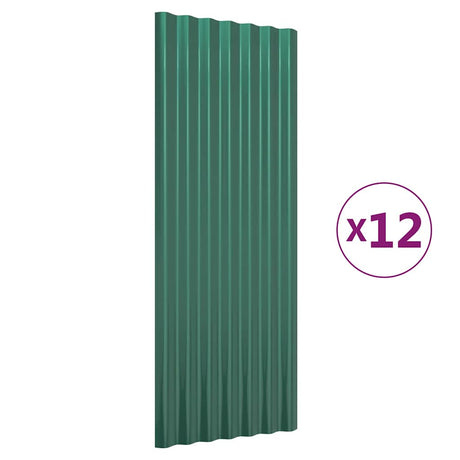 Panele dachowe Vidaxx 12 szt. 100x36 cm stal ocynkowana kolor zielony