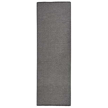 Vidaxl na zewnątrz dywan tkany 80x250 cm szary