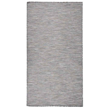 Vidaxl zewnętrzny dywan płaski tkany 80x150 cm brązowy i niebieski