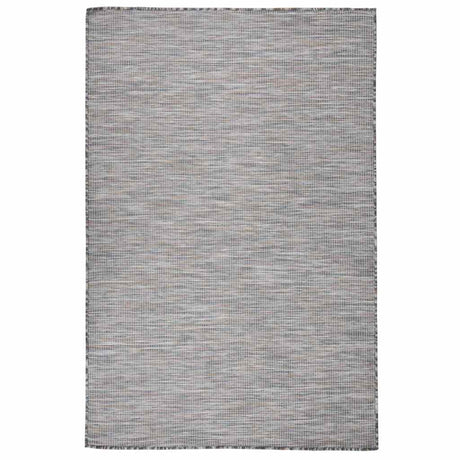 Vidaxl zewnętrzny dywan płaski tkanin 120x170 cm brązowy i niebieski