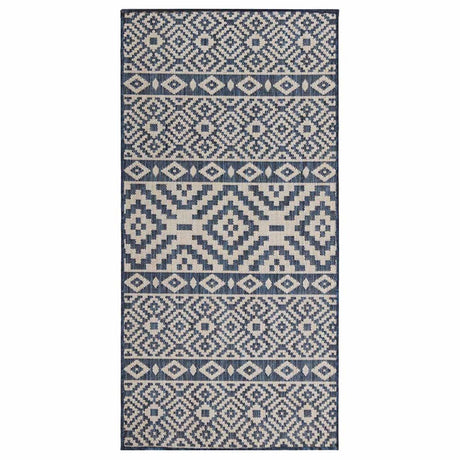 Vidaxl na zewnątrz dywanik z wzorem płaski -tlejący 80x150 cm niebieski