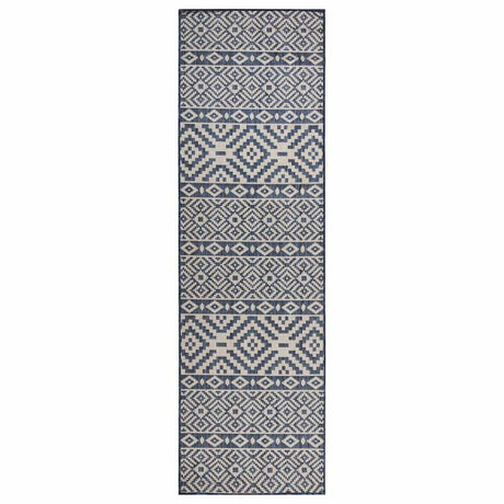 Vidaxl na zewnątrz dywan z wzorem płaski -tlejący się 80x250 cm niebieski