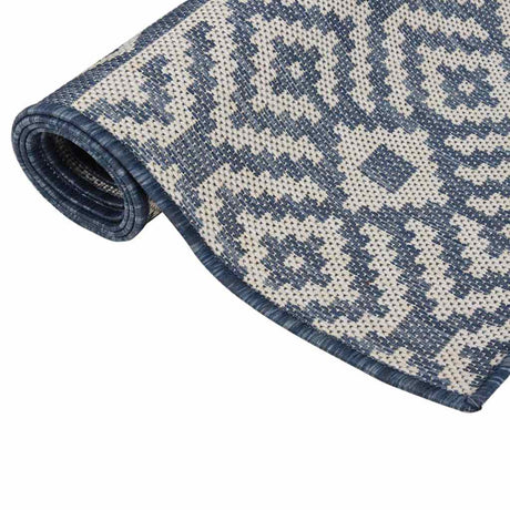 Vidaxl na zewnątrz dywanika z wzorem płaskim -200x200 cm niebieski