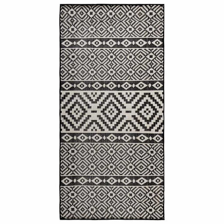 Vidaxl na zewnątrz dywanika z wzorem płaskim -15x150 cm czarny