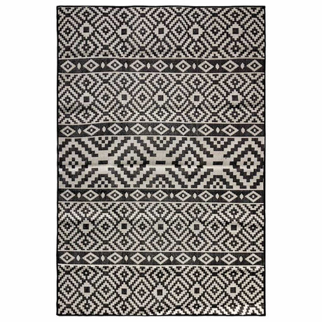 Vidaxl na zewnątrz dywan z wzorem płaski -tlejący 200x280 cm czarny
