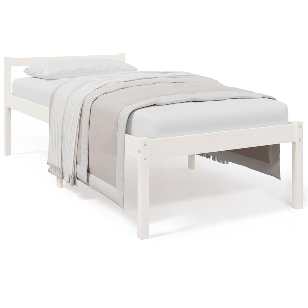 Vidaxl seniorenbed massief grenenhout wit 90x200 cm