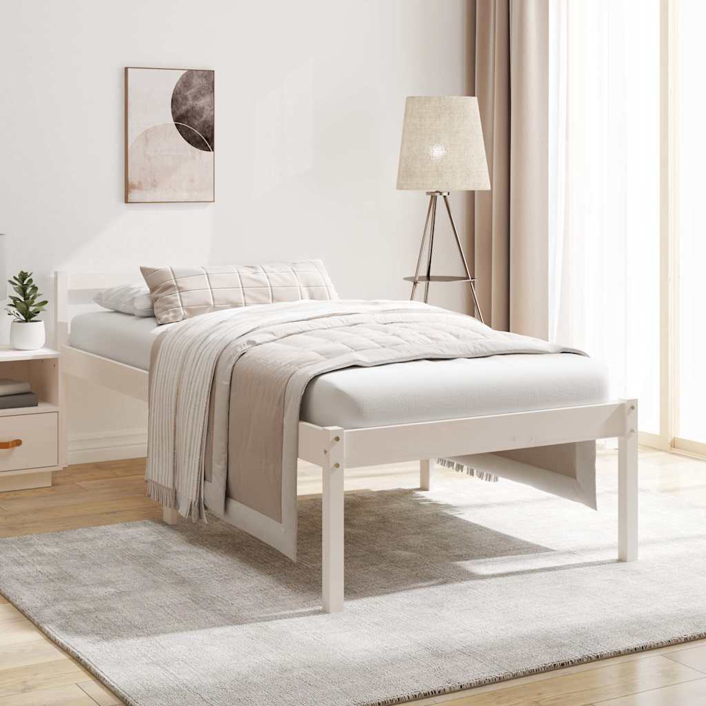 Vidaxl seniorenbed massief grenenhout wit 90x200 cm