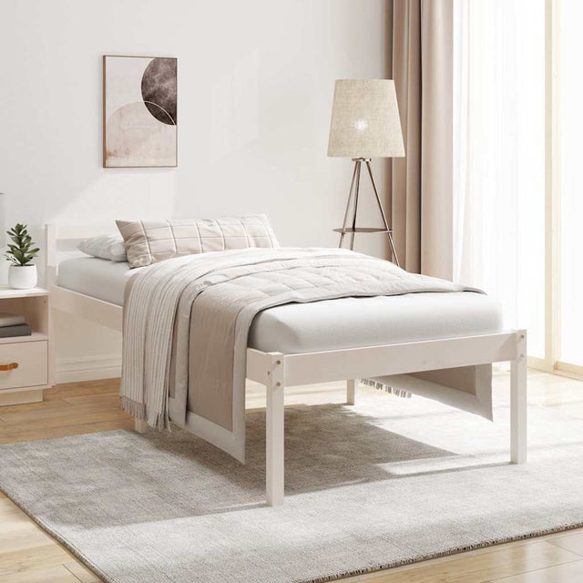 Vidaxl seniorenbed massief grenenhout wit 90x200 cm