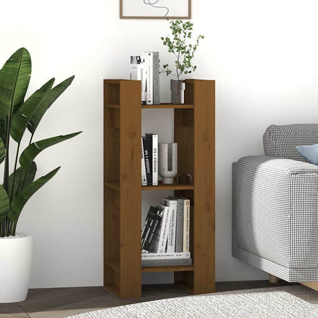 Vidaxl boekenkast kamerscherm 41x35x91 cm massief hout honingbruin