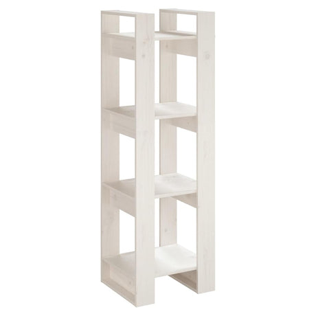 Vidaxl boekenkast kamerscherm 41x35x125 cm massief grenenhout wit