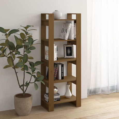 Vidaxl boekenkast kamerscherm 60x35x160 cm massief hout honingbruin