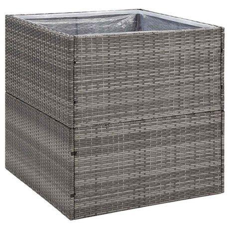 Doniczka VidaXL 80x80x80 cm, polirattan, szara