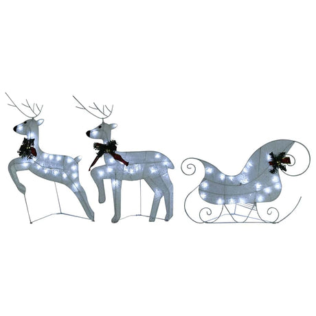 Vidaxl Christmas Decoration Renideer i sanki 60 diody LED Białe