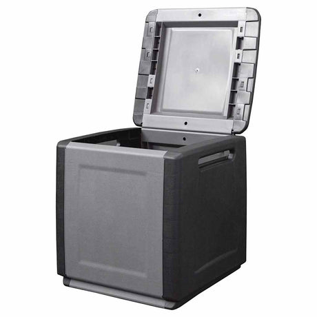 Vidaxl tuinbox 130 l 54x53x57 cm donkergrijs en zwart