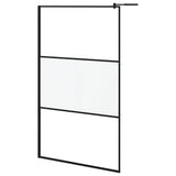 Vidaxl Walk-in Shower Wall 115x195 cm Halfmat ESG-GLA Black