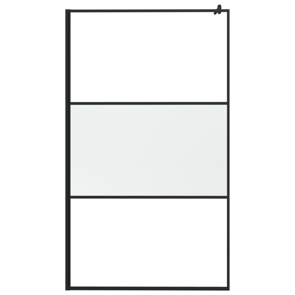 Vidaxl Walk-in Shower Wall 115x195 cm Halfmat ESG-GLA Black