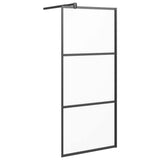 Vidaxl Walk-in Shower Wall 90x195 cm Mat ESG Glass Black