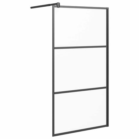 Vidaxl Walk-in Shower Wall 100x195 cm Matte ESG Glass Black
