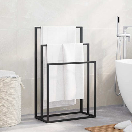 Ręcznik ręcznika vidaxl odłączony 48x24x79 cm żelaza czarna