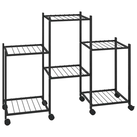 Stojak na kwiaty vidaxl z kółkami 83x25x63,5 cm żelaza czarna