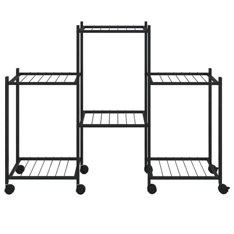 Stojak na kwiaty vidaxl z kółkami 83x25x63,5 cm żelaza czarna