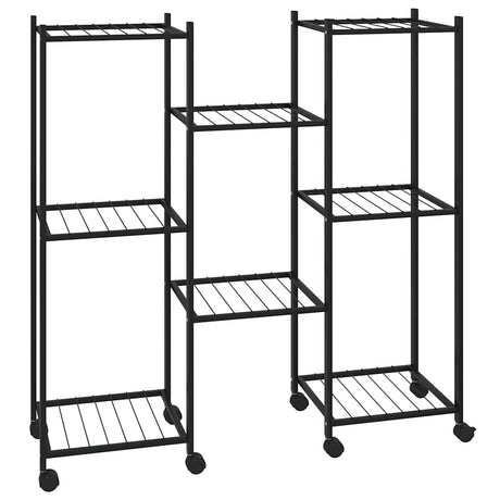 Standard kwiatowy vidaxl z kółkami 83x25x83,5 cm żelaza czarna