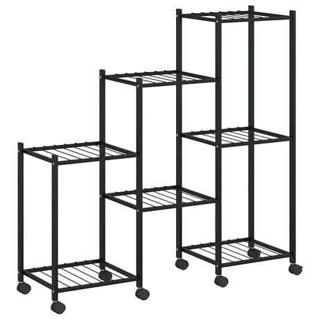 Standard kwiatowy vidaxl z kółkami 83x25x83,5 cm żelaza czarna